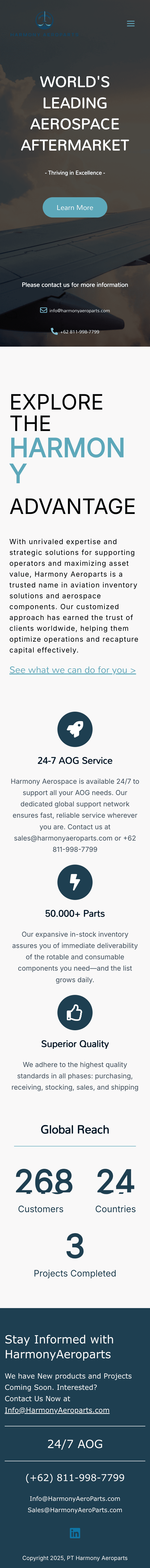 Website HarmonyAeroparts